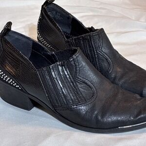 Circus by Sam Edelman Halton Western Ankle Bootie Boots WOmens 7.5MBlack Leather